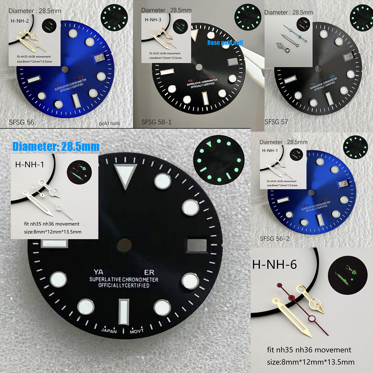Reel Case - Quadrante SUB 28.5mm NH35 Verde Luminoso