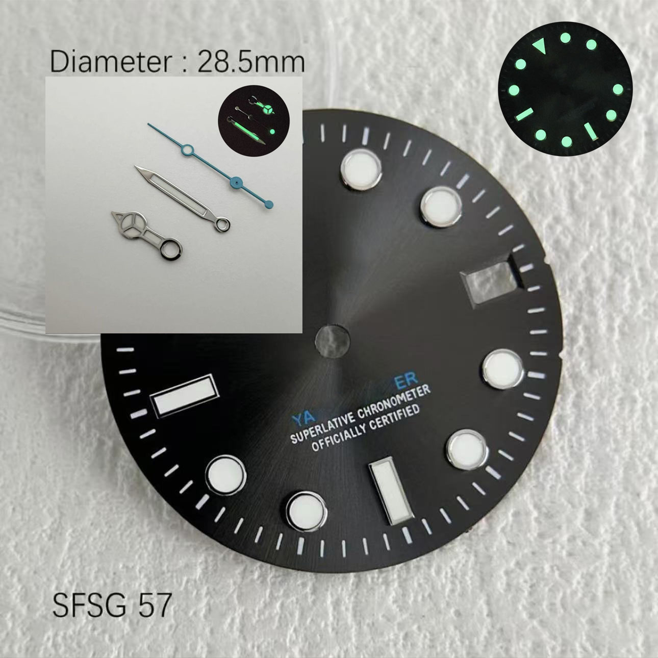 Quadrante SUB 28.5mm NH35 Verd - Reel Case recensione e prezzo